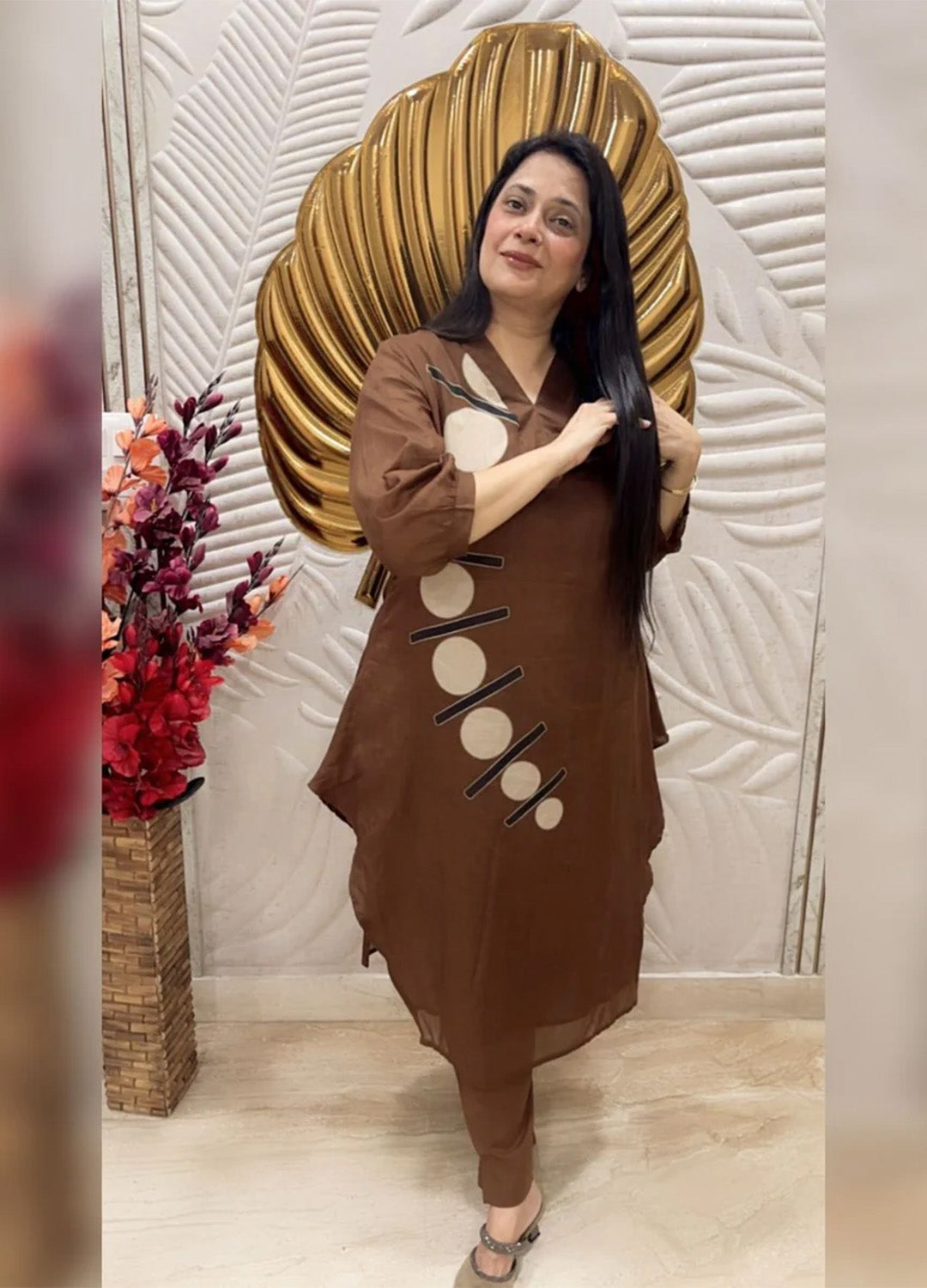 Truffle chocolate Mul cotton 2 piece coordset