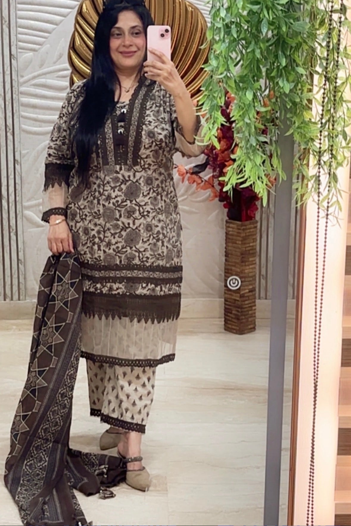 Brown with creamy