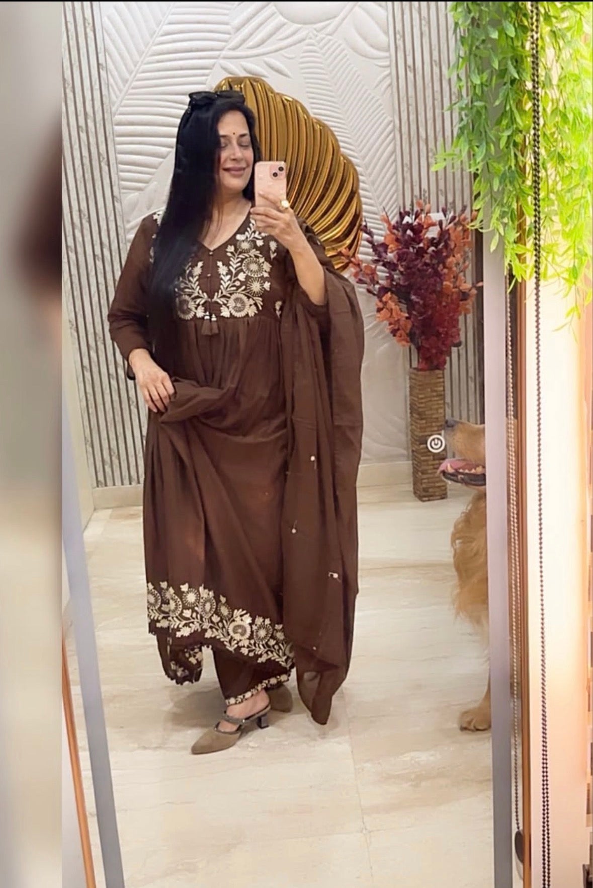 Brownie (dark brown chocolaty colour)  mul cotton