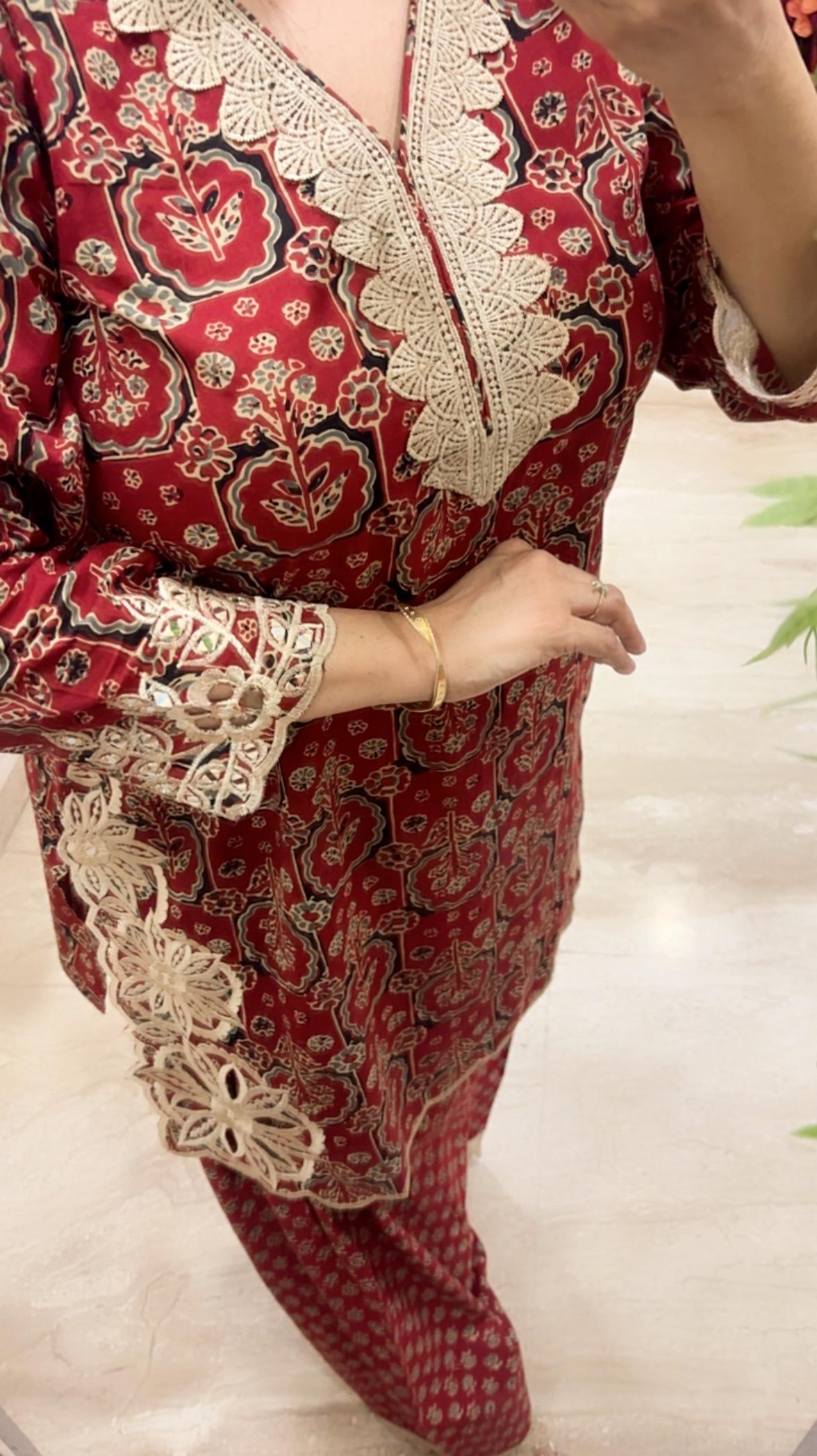 MAROON FARSHI SALWAAR SUIT