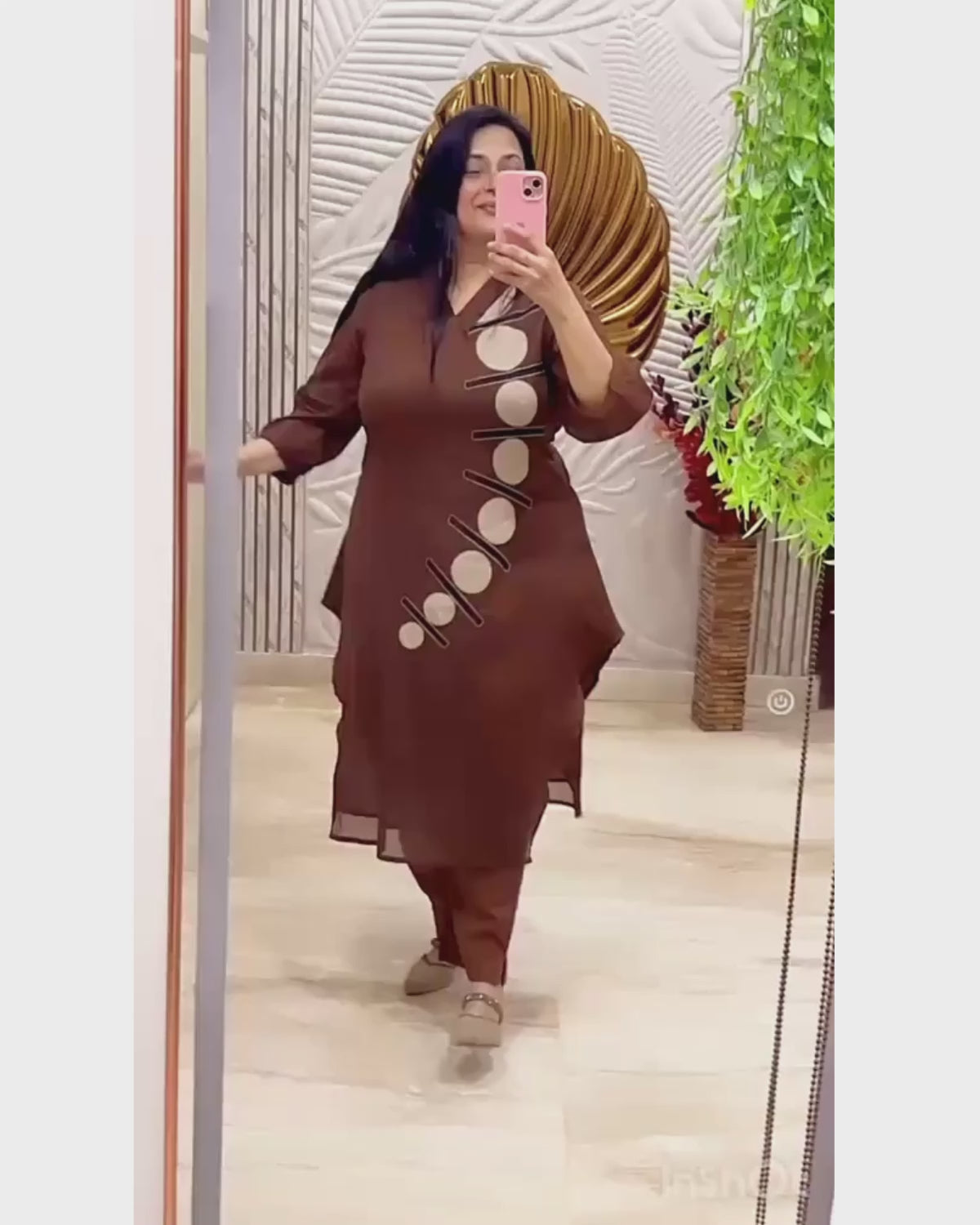 Truffle chocolate Mul cotton 2 piece coordset